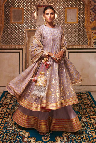 Itrh-Lilac Embroidered Anarkali Set-INDIASPOPUP.COM