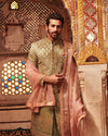 Itrh-Green Pink Gota Patti Sherwani Set-INDIASPOPUP.COM