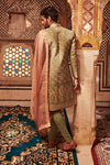 Itrh-Green Pink Gota Patti Sherwani Set-INDIASPOPUP.COM