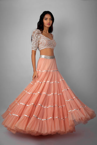 Ritika Mirchandani-Peach Skirt Set-INDIASPOPUP.COM