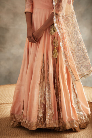 Itrh-Peach Angrakha With Chudiaar & Dupatta-INDIASPOPUP.COM