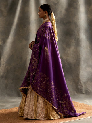 Purple Gold Lehenga Set