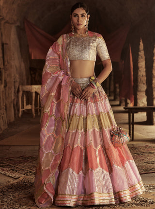 Itrh-Multicolour Gulnar Lehenga Set-INDIASPOPUP.COM