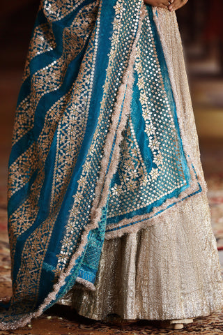 Silver & Turquoise Fiza Chaandi Lehenga Set