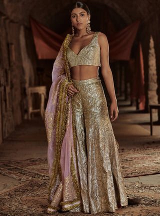 Itrh-Gold Firoza Chaandi Sharara Set-INDIASPOPUP.COM