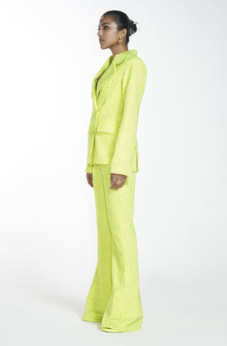 Itrh-Neon Green Swarosvki Blazer With Pant-INDIASPOPUP.COM