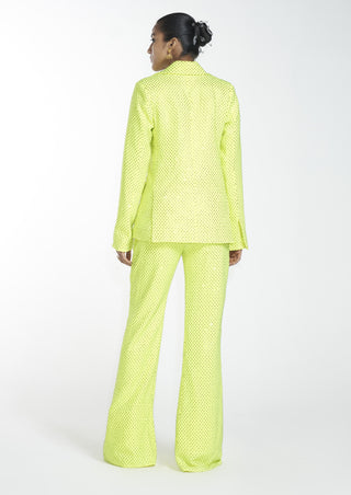 Itrh-Neon Green Swarosvki Blazer With Pant-INDIASPOPUP.COM