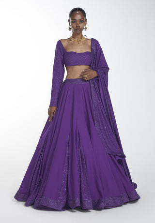 Itrh-Purple Crystal Lehenga Set-INDIASPOPUP.COM