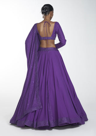 Itrh-Purple Crystal Lehenga Set-INDIASPOPUP.COM