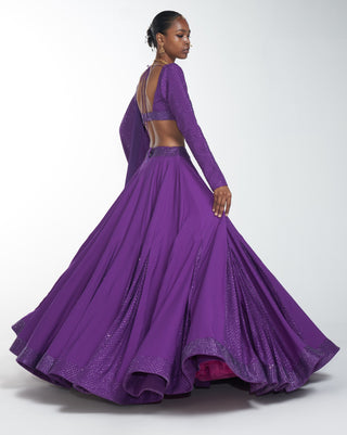 Itrh-Purple Crystal Lehenga Set-INDIASPOPUP.COM