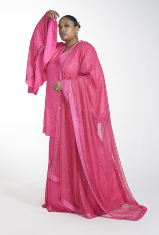 Itrh-Pink Crystal Kurta Sharara Set-INDIASPOPUP.COM