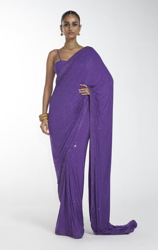 Itrh-Purple Saree With Blouse-INDIASPOPUP.COM