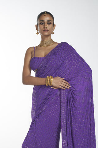 Itrh-Purple Saree With Blouse-INDIASPOPUP.COM