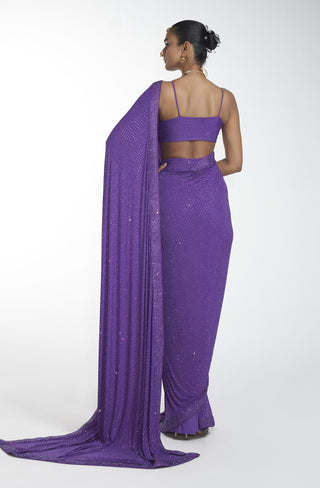 Itrh-Purple Saree With Blouse-INDIASPOPUP.COM