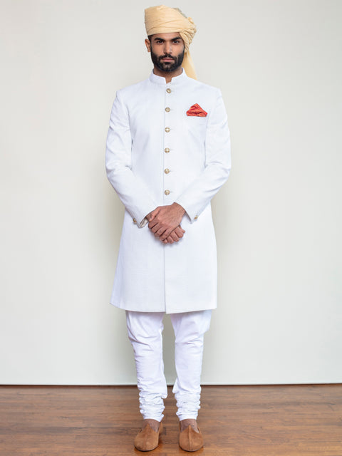 Arjun Kilachand-Ivory Chikankaarri Sherwani-INDIASPOPUP.COM