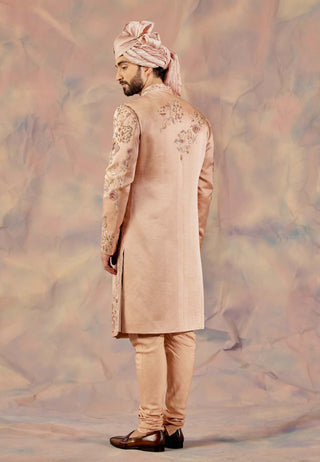 Jatin Malik-Champagne Santé Sherwani Set-INDIASPOPUP.COM