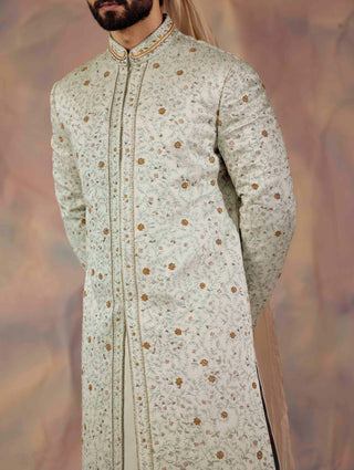 Jatin Malik-Blue Momentum Sherwani Set-INDIASPOPUP.COM