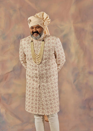 Jatin Malik-Jamawar Sherwani Set-INDIASPOPUP.COM