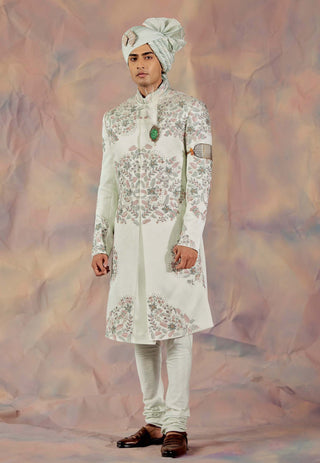 Jatin Malik-Hazy Blue Sherwani Set-INDIASPOPUP.COM