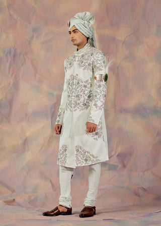 Jatin Malik-Hazy Blue Sherwani Set-INDIASPOPUP.COM