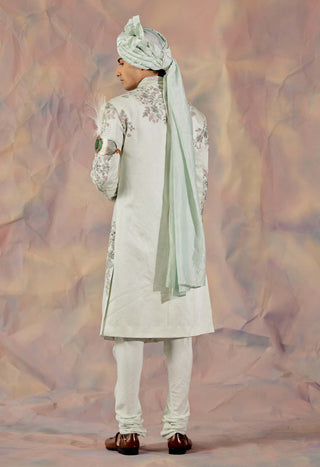 Jatin Malik-Hazy Blue Sherwani Set-INDIASPOPUP.COM