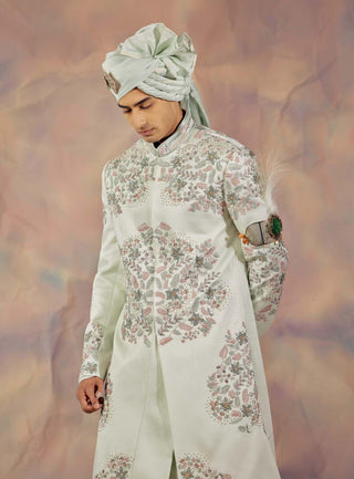 Jatin Malik-Hazy Blue Sherwani Set-INDIASPOPUP.COM