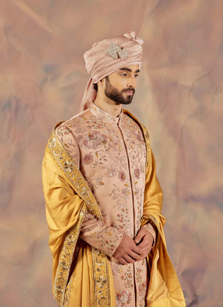 Jatin Malik-Champagne Santé Sherwani Set-INDIASPOPUP.COM