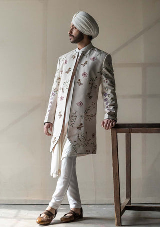 Jatin Malik-Ivory Contemporary Jacket With Kurta And Trouser-INDIASPOPUP.COM