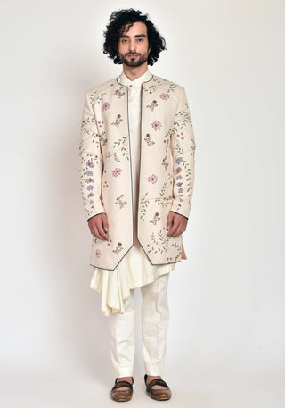 Jatin Malik-Ivory Contemporary Jacket With Kurta And Trouser-INDIASPOPUP.COM