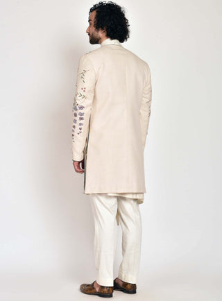 Jatin Malik-Ivory Contemporary Jacket With Kurta And Trouser-INDIASPOPUP.COM