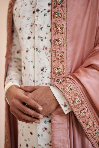 Jatin Malik-Pearl White Sherwani Set-INDIASPOPUP.COM