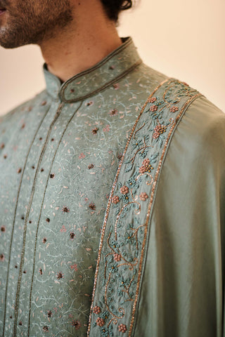Jatin Malik-Chateau Grey Embroidered Sherwani Set-INDIASPOPUP.COM