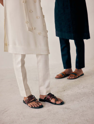 Jatin Malik-White Applique Kurta With Trouser-INDIASPOPUP.COM