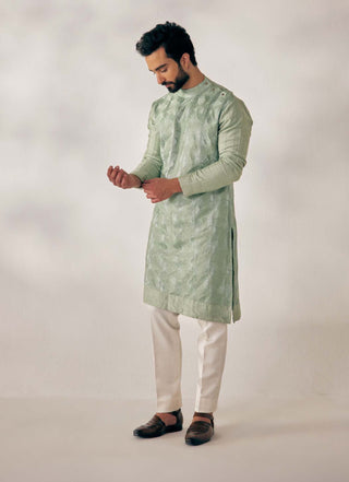 Jatin Malik-Green Kurta With Trouser-INDIASPOPUP.COM