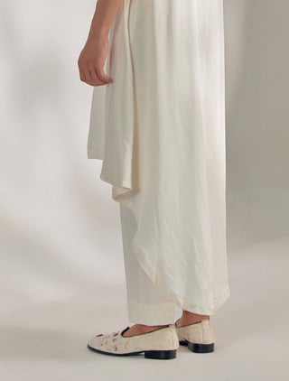 Jatin Malik-White Trail Kurta And Trousers-INDIASPOPUP.COM