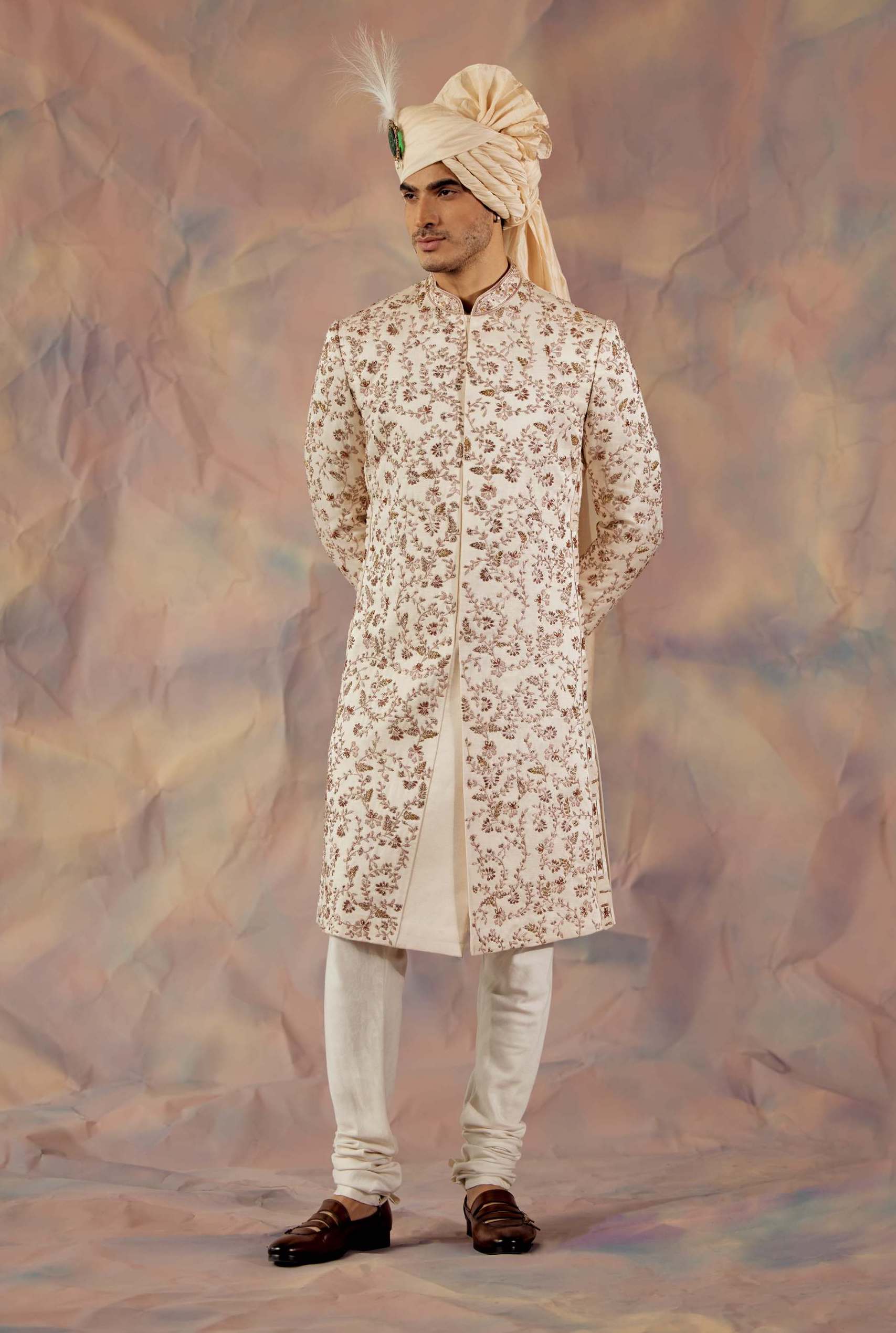Jatin Malik Off-White Rendezvous Sherwani Set - Main Image