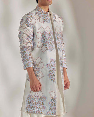 Jatin Malik-Ivory Contemporary Sherwani Set-INDIASPOPUP.COM