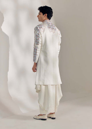 Jatin Malik-Ivory Contemporary Sherwani Set-INDIASPOPUP.COM