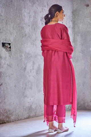 Shivani Bhargava-Wine Poornima Kurta & Salwar With Dupatta-INDIASPOPUP.COM