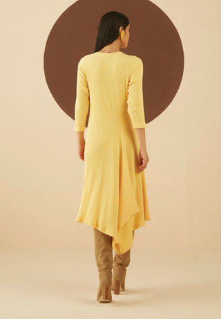 Kanelle-Yellow Amelia Knit Dress-INDIASPOPUP.COM