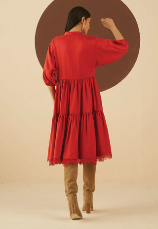 Kanelle-Red Khloe Dress-INDIASPOPUP.COM