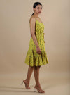 Kanelle-Olive Naya Schiffli Dress-INDIASPOPUP.COM