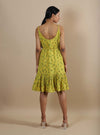 Kanelle-Olive Naya Schiffli Dress-INDIASPOPUP.COM