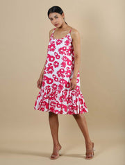 Kanelle-Pink Naya Print Dress-INDIASPOPUP.COM