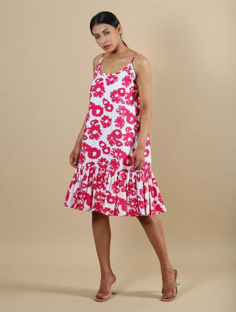 Kanelle-Pink Naya Print Dress-INDIASPOPUP.COM