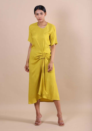 Kanelle-Olive Idris Solid Dress-INDIASPOPUP.COM