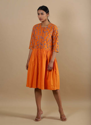 Kanelle-Orange Orelia Dress-INDIASPOPUP.COM