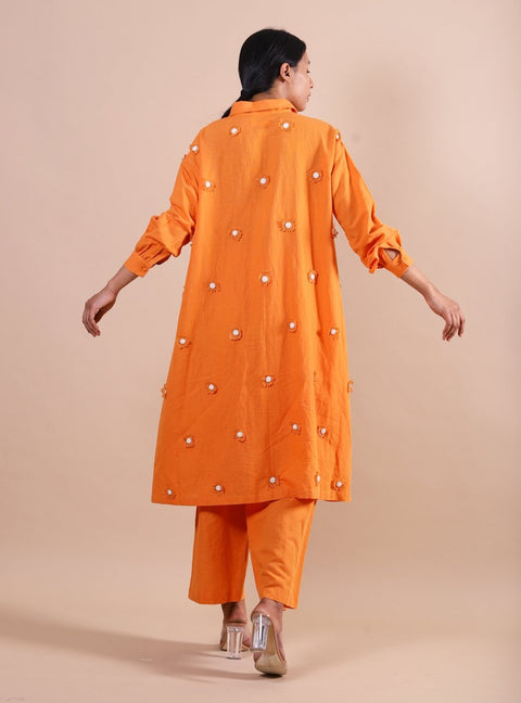 Kanelle-Orange Florence Tunic Dress-INDIASPOPUP.COM