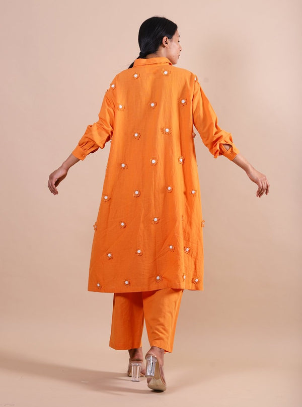 Kanelle-Orange Florence Tunic Dress-INDIASPOPUP.COM