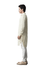 Kunal Rawal-Lemon Yellow Kashmiri Kurta-INDIASPOPUP.COM